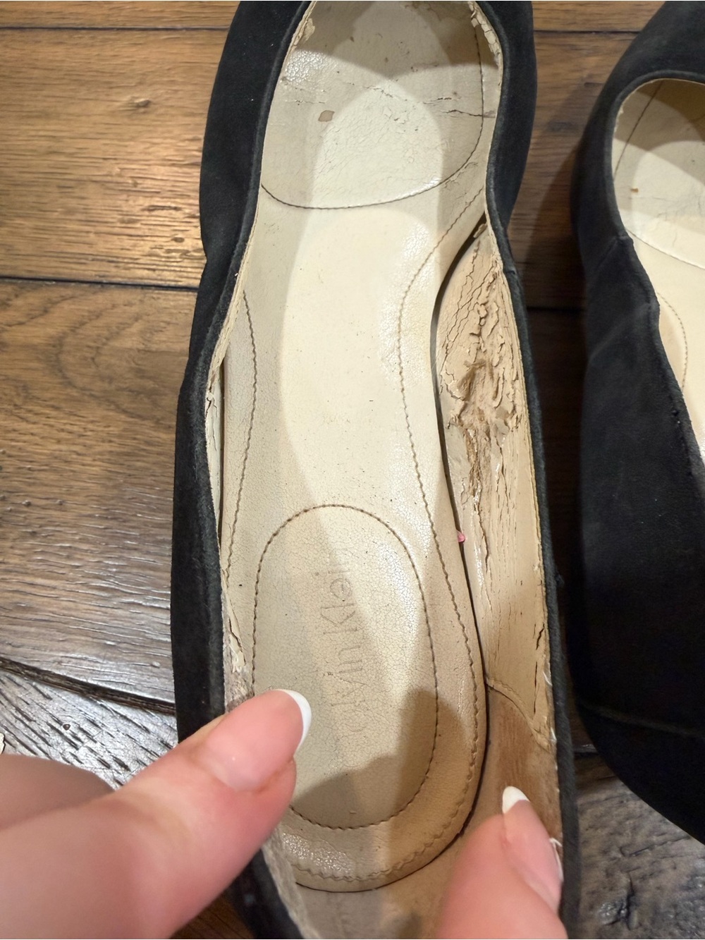 Calvin Klein Black Suede Pointed-Toe Pumps - Picture 10 of 14